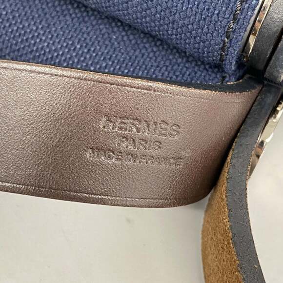 Hermes Hermès Cabag Elan PM Tote Bag in Navy Canvas with R Stamp for Women - Picture 5 of 10